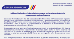 MINISTERIO DE SALUD DICE QUE AVANZA LA COMPRA DE MEDICAMENTOS