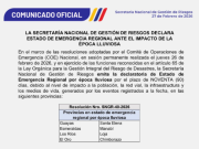 COE declara emergencia en ocho provincias por impacto de época lluviosa